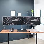 VIVO Dual Monitor Adjustable Mount with Glass Base for 2 Ultrawides up to 38"