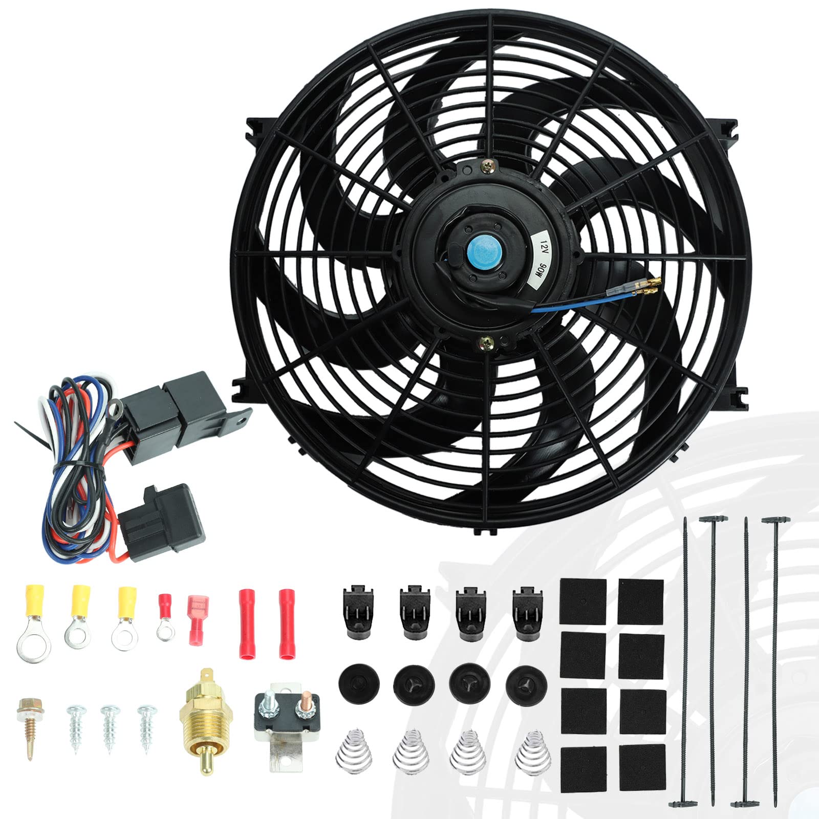 BLACKHORSE-RACING 14" Universal Electric Radiator Cooling Fans + - engine cooling and climate control | Mubboo