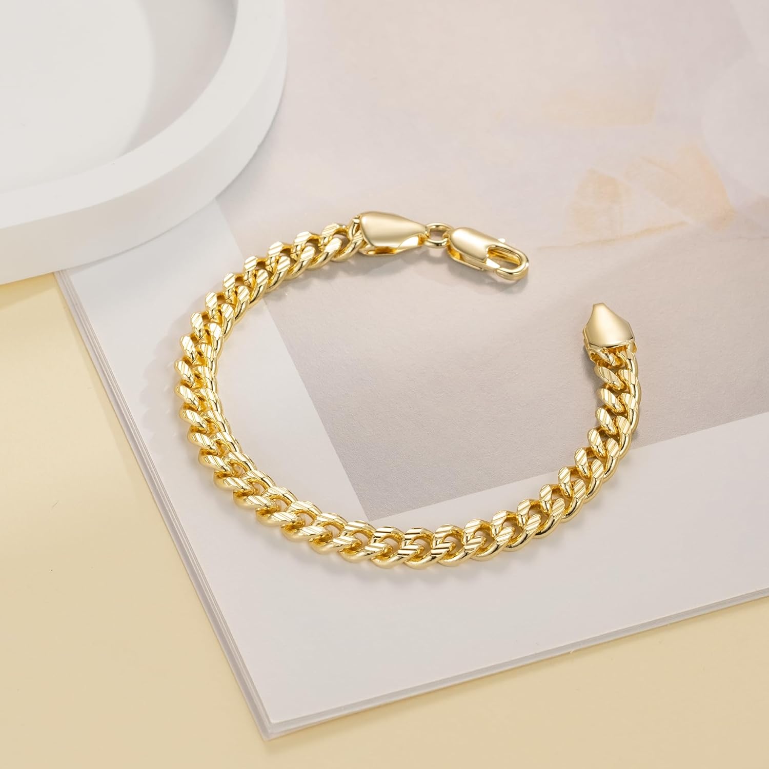 ERIN MARIE Gold Bracelets For Women Men 14K Gold Bracelets For Women Sturdy Link Chain Bracelet Stack Women’s Men’s Bracelet With Gifts Box 6.5'' 7'' 7.5'' 8'' 9''