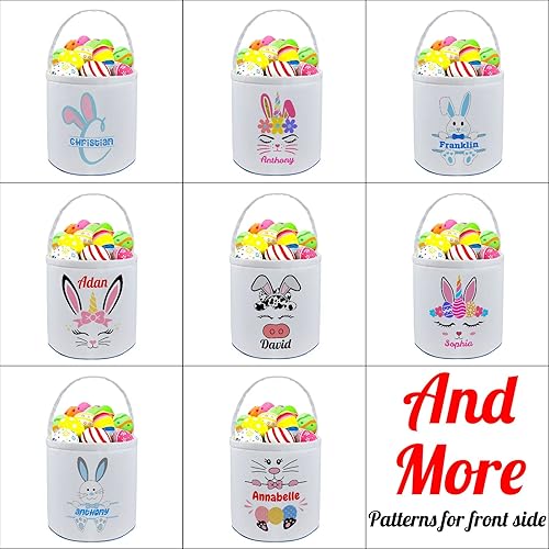 Miniatura 2 de Cesta de Pascua personalizada con nombre para niños, lona personalizada, bolsa de regalo para bebés, niños y niñas
