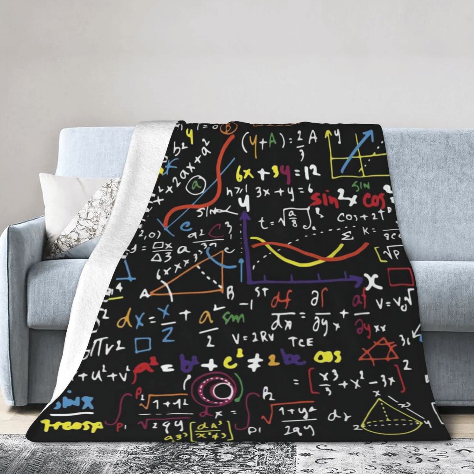 Couverture polaire Math Formula en microfibre douce et légère pour lit et canapé