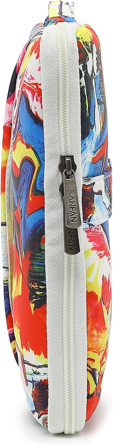 360° Protective Laptop Sleeve Case Bag with 3 Pockets,Handle,Luggage Strap for MacBook Pro 14 inch and 14 inch-14.4 inch Screen Laptop (Graffiti) - Image 7