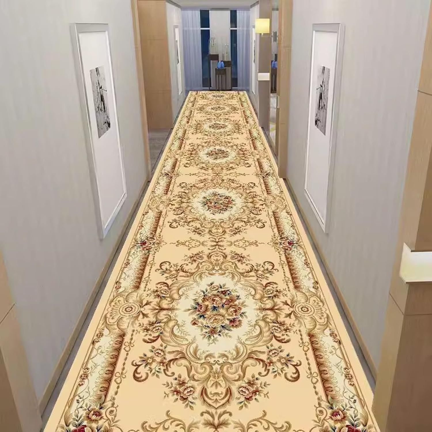 Amazon.com: Modern Rustic Entryway Hallway Gold Washable Rug Runner/Non ...