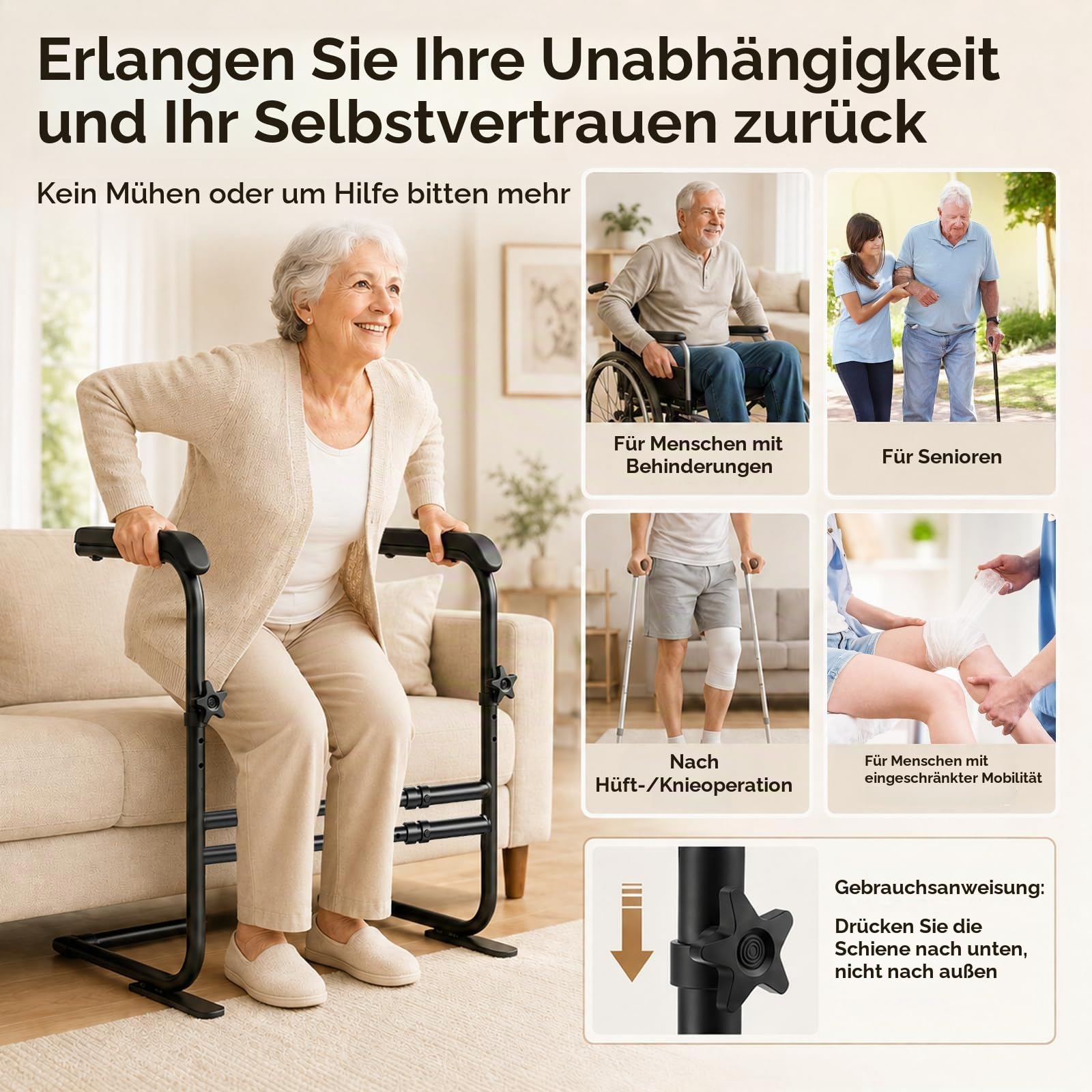 Aufstehhilfe Sofa,Höhen und Breitenverstellbar,für Senioren