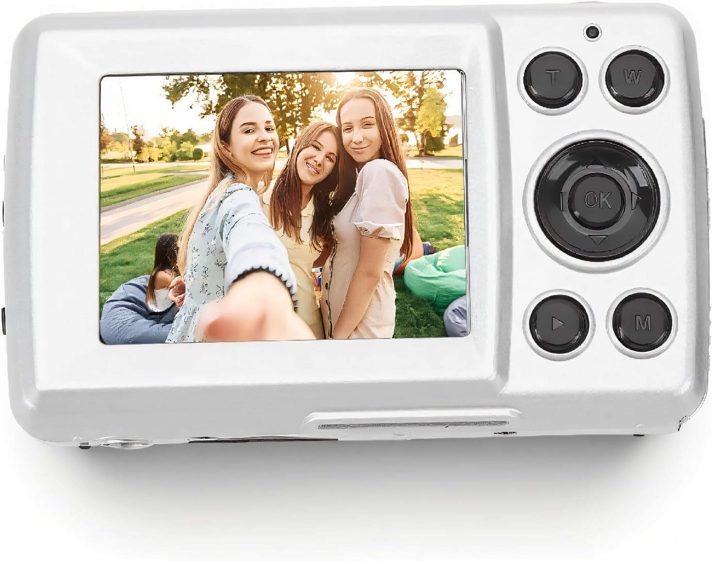 16MP Digital Camera with 1080P Video, 16x Zoom, Multi Axis Stabilization, 2.4 Inch HD Display, ABS Material, for Photography, Social Gatherings, Graduation Photos (Silver Gray)