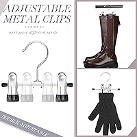 Vista 3 de Yinkin 50 ganchos para botas, clips ajustables dobles para ahorrar espacio, pantalones de viaje, portátil, organizador de botas para colgar bolsas