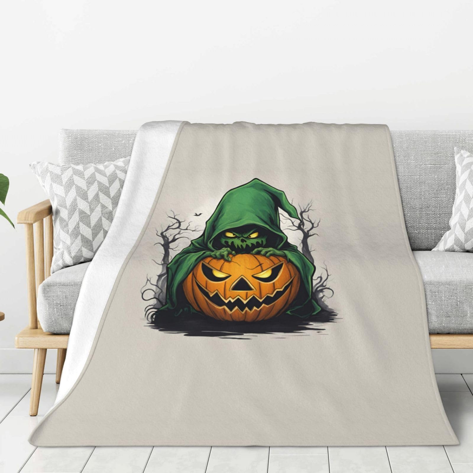Couverture lit chaude et épaisse contre le froid plaid fantôme d'Halloween