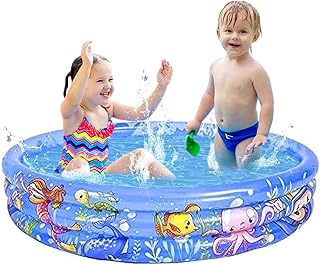 Inflatable paddling pool for kids - Paddling Pool For Toddlers and Babies 107 x 25cm) - Baby Paddling Pool inflatable perfect as Garden Pool and Kids Swimming Pools