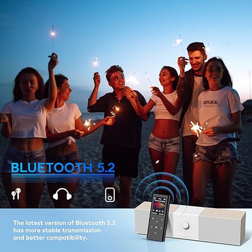 Miniatura 3 de Reproductor de MP3 de 128 GB, reproductor de música ZOOAOXO con Bluetooth 5.2, altavoz HD integrado, radio FM, grabadora de voz, mini diseño, pesa