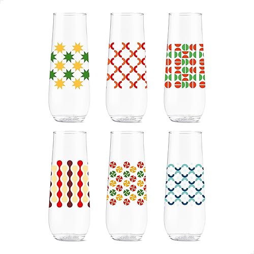 Miniatura 19 de TOSSWARE POP - Juego de 6 vasos de vino de 14 onzas Serie Mid-Century Retro, de alta calidad, reciclables, irrompibles y de plástico transparente