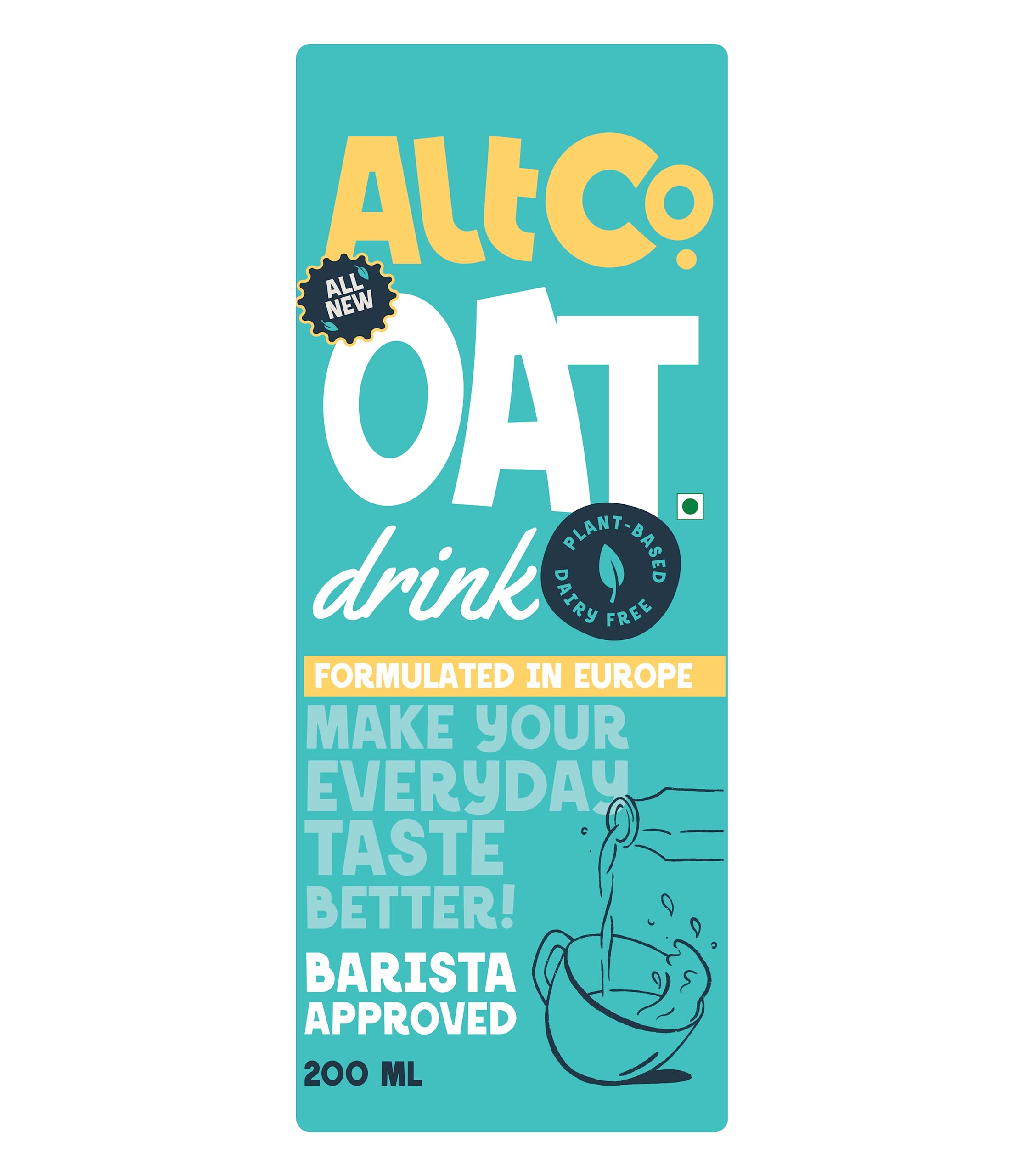 Alt Co Oat Beverage(180ml) | Lactose-Free | Preservatives Free | No Added Sugar |