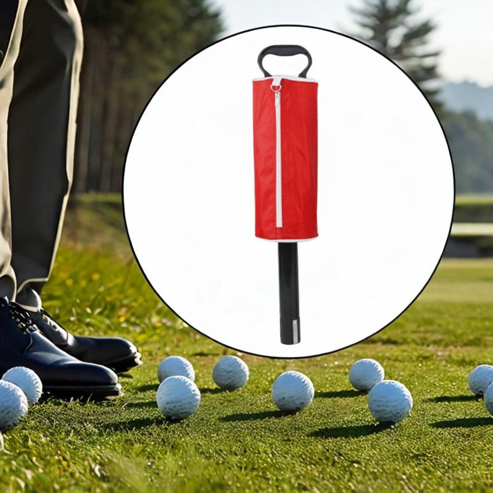 Sacchetto Raccogli Palline da Golf con Tubo Rimovibile, può Contenere Fino a 70 Palline, Strumento di Raccolta Portatile, Accessori per Il Golf, Allen, Rosso