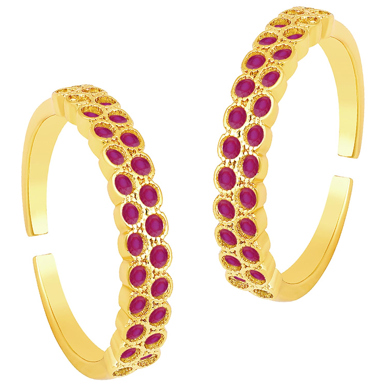 Peora Rani Pink Cubic Zirconia Studded Gold Plated Fancy Toe Ring Adjustable Bichiya Fashion Jewellery Gift for Women (B0C7VQ84XG) Amazon Price History, Amazon Price Tracker