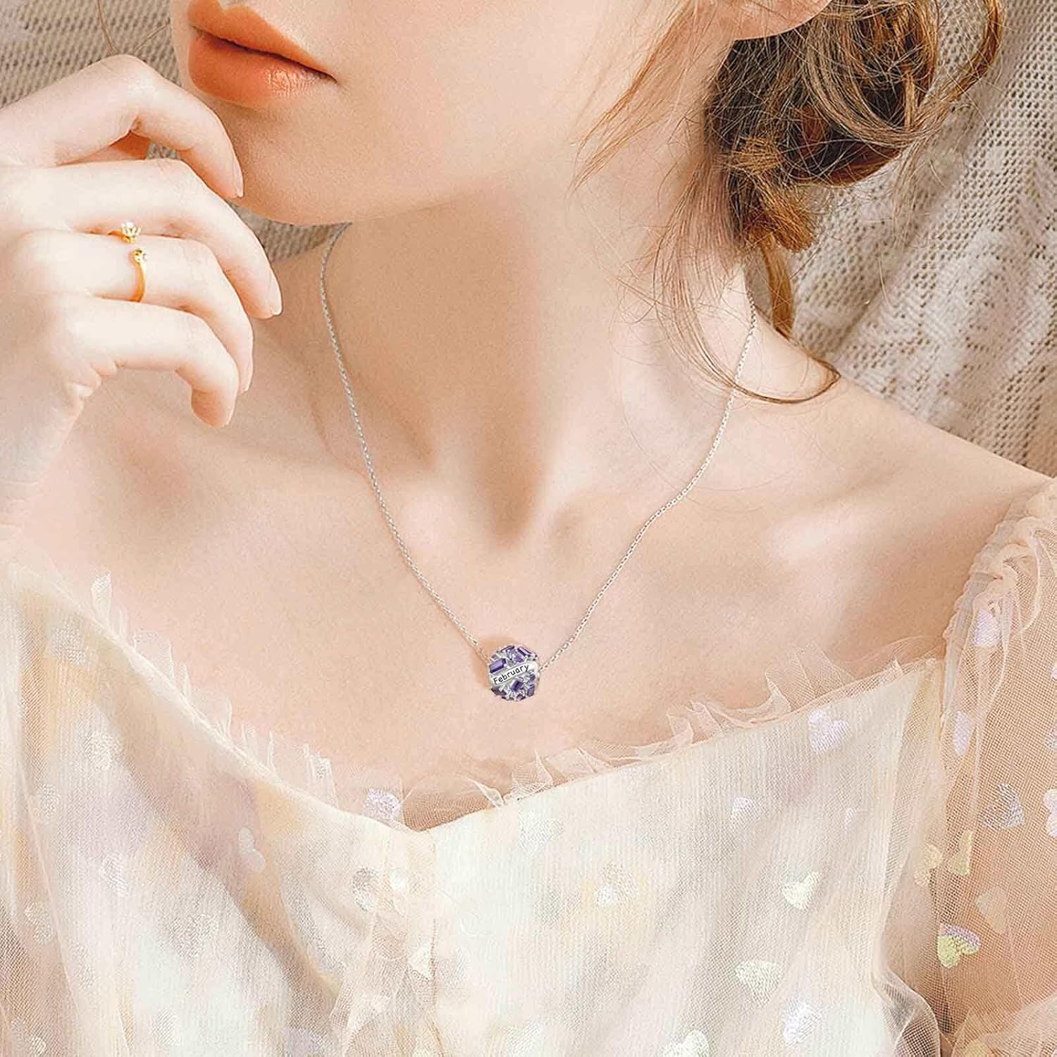 SEVENWELL Birthstone Charms for Charms Bracelet, 925 Sterling Silver 5A Cubic Zirconia Openwork Bead, Birthday Mother's Day Christmas Jewelry Gifts for Women, Jan-Dec Charm - Image 4