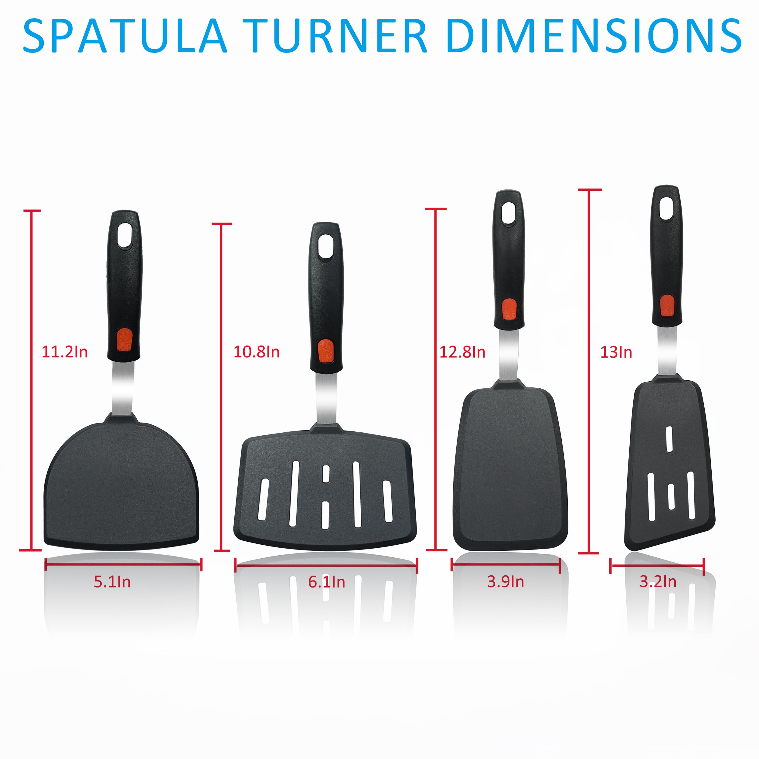 Juego de espátulas de silicona, 4 piezas, utensilios de cocina resistentes al calor de 315.6 °C adecuados para utensilios de cocina antiadherentes, espátulas de goma sin BPA, ideales para