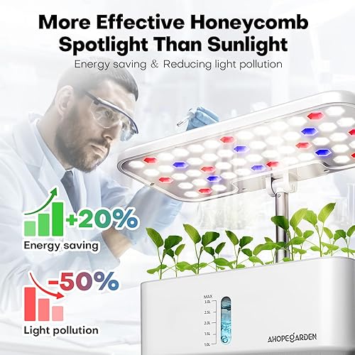Miniatura 17 de Ahopegarden Sistema de cultivo hidropónico de jardín interior: 12 cápsulas Kit de germinación de plantas Kit de jardín de hierbas Lámpara de Blanco