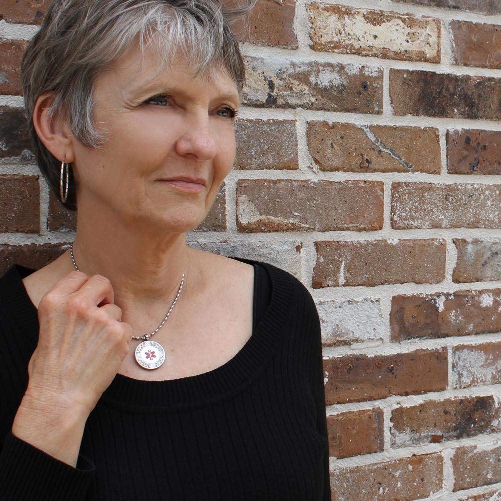 Stainless Steel Crystal Pendant Necklace with Bead Chain