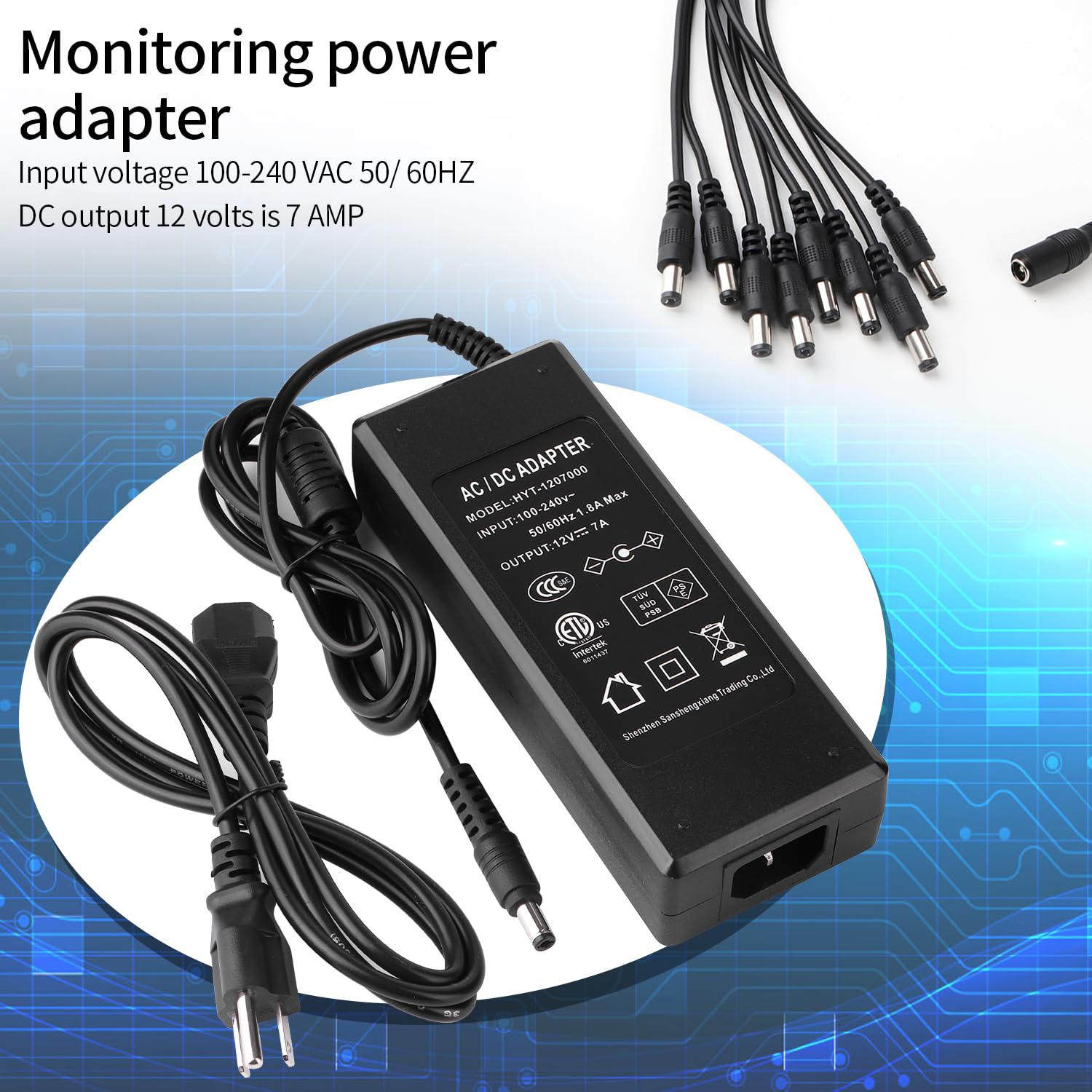Amazon.com : 12V 7A CCTV Surveillance Video Power Supply