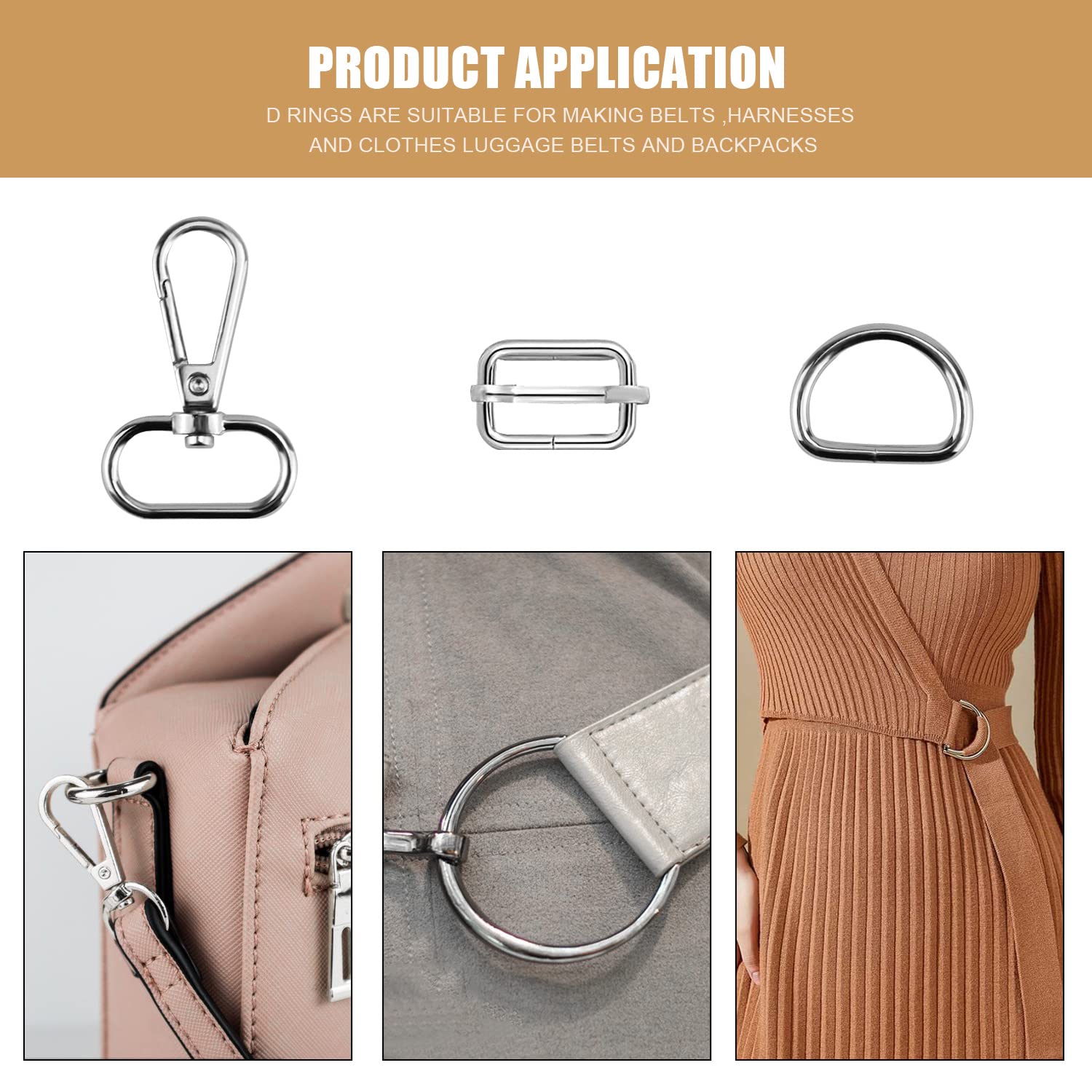 Mousqueton Sac A Main Boucles Métal 32mm Pour Sacs - Lot De 2/5/10/25/50 (argent Ou Bronze) Boucle Sangle 30mm