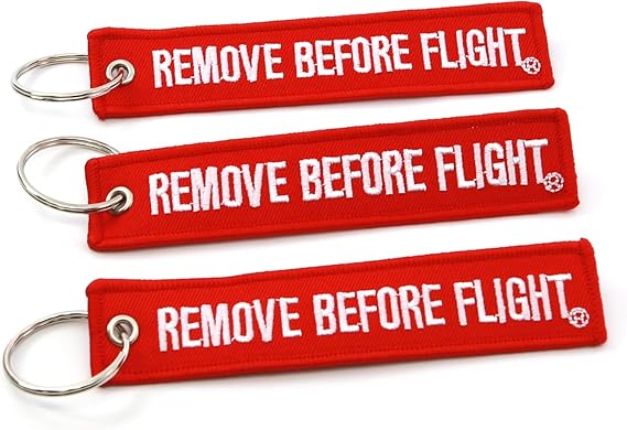 Rotary13B1 Remove Before Flight Key Chain - 3 Pack Red