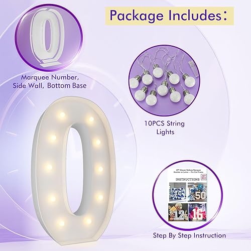Vista 71 de Marco de números iluminados de 4 pies precortado, números de marquesina gigante, números 7, números de mosaico para globos, decoraciones de Número