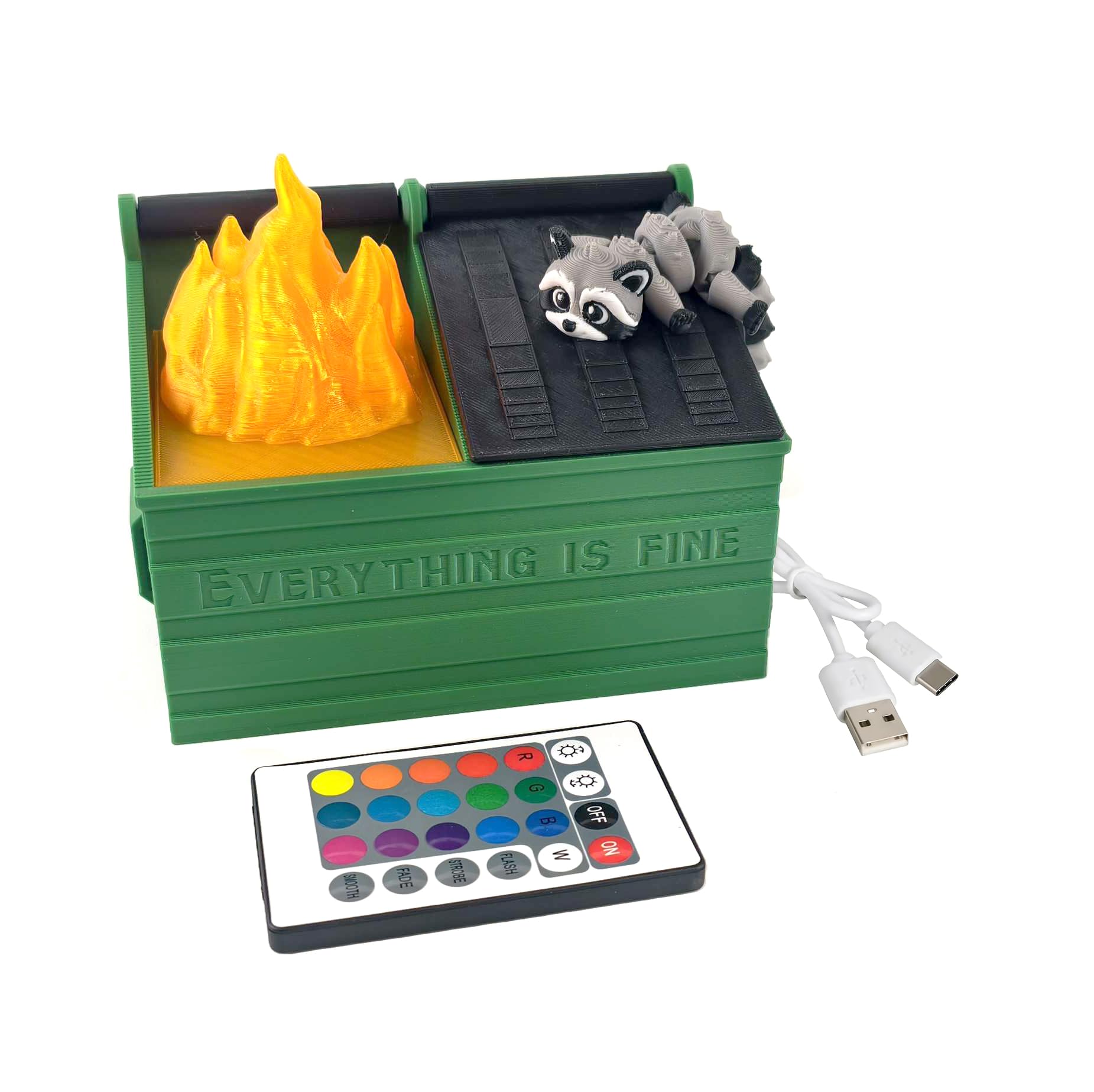 Porte-crayon de bureau LED USB raton laveur Fidget MunnyGrubbers