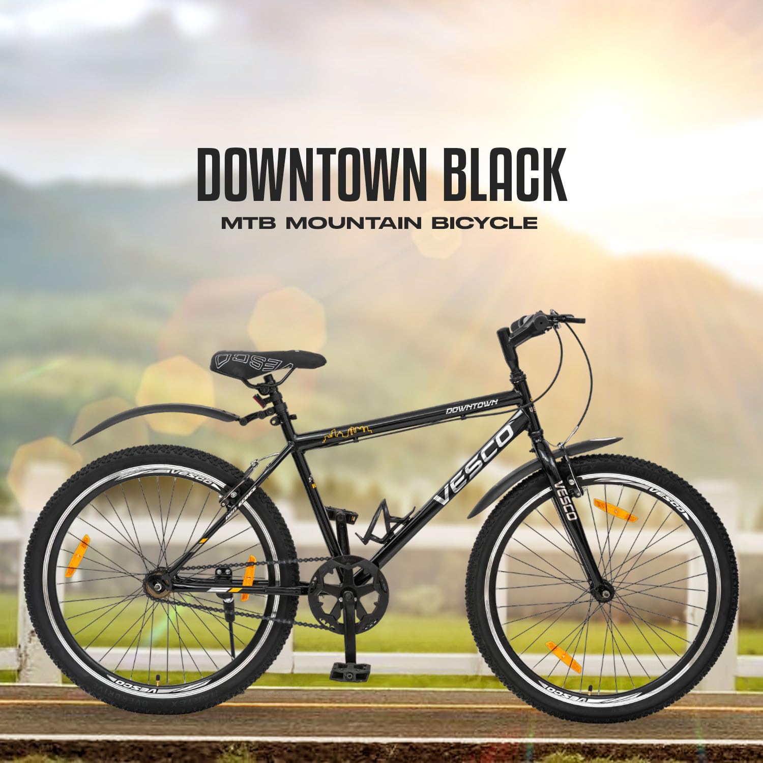 VESCO Downtown 26 T Cycle for Men with Rigid Fork/Single Speed Hybrid  Bicycle Frame 19 Inch Ideal for 13+ Years Boys and Adult (Black)