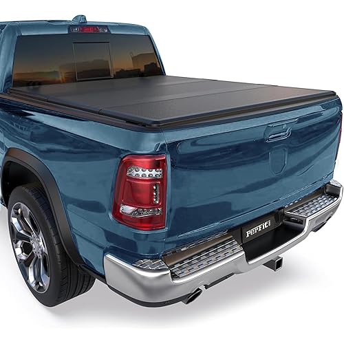 Perfit Liner FRP Hard Tri-fold Truck Bed Tonneau Cover for 2002-2025 Dodge Ram 1500 Classic Body & New Body, 2003-2025 Dodge Ram 2500 3500 6.4 FT (76") Bed, Without RamBox