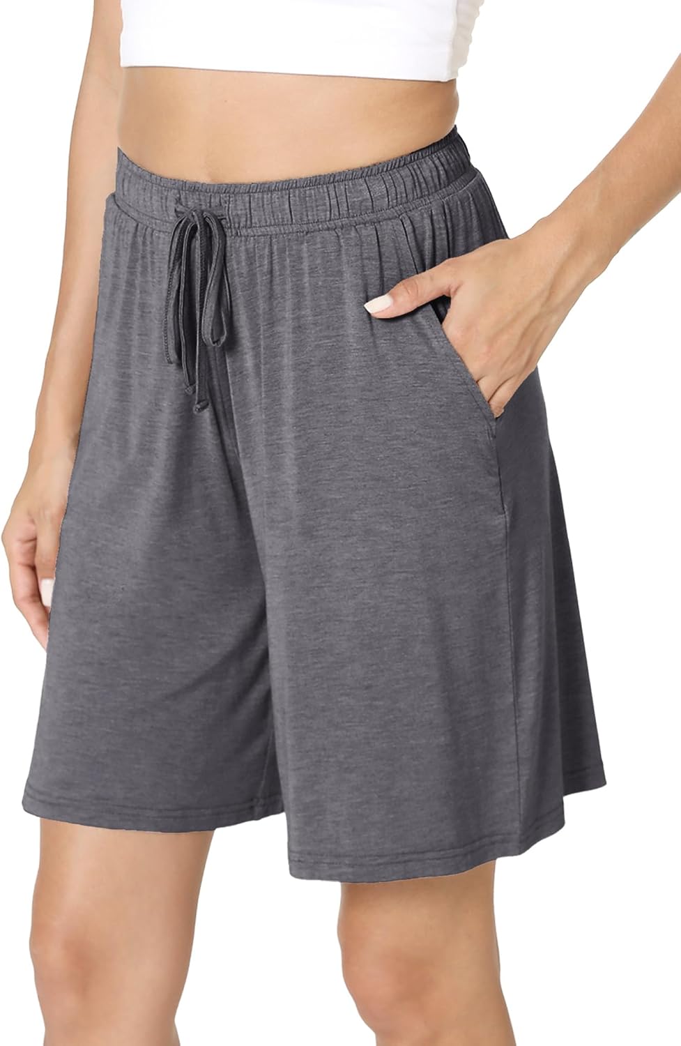 GYS Women's Bamboo Viscose Bermuda Pajama Shorts - Soft Sleep Lounge Shorts with Pockets for Summer