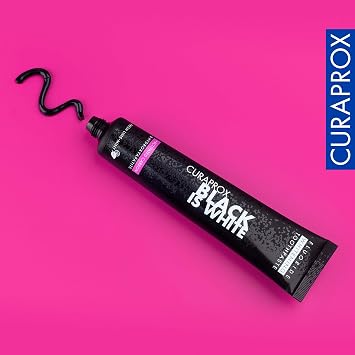 Curaprox Black is White Toothpaste for Teeth Whitening & Fresh Breath | Charcoal Formula with Fluoride | 90 ml |Single Pack