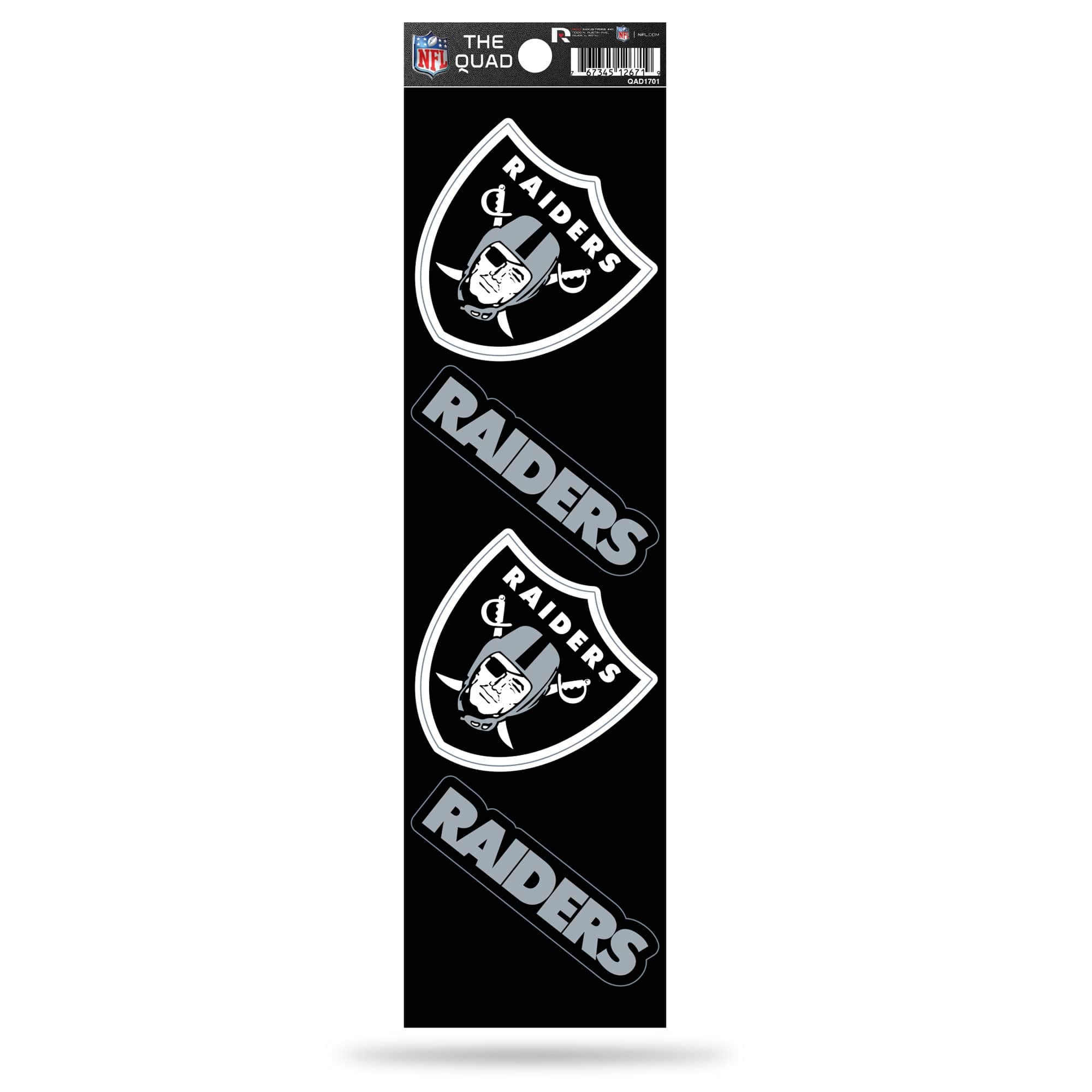 NFL Oakland Raiders Die Cut 4-Piece The Quad