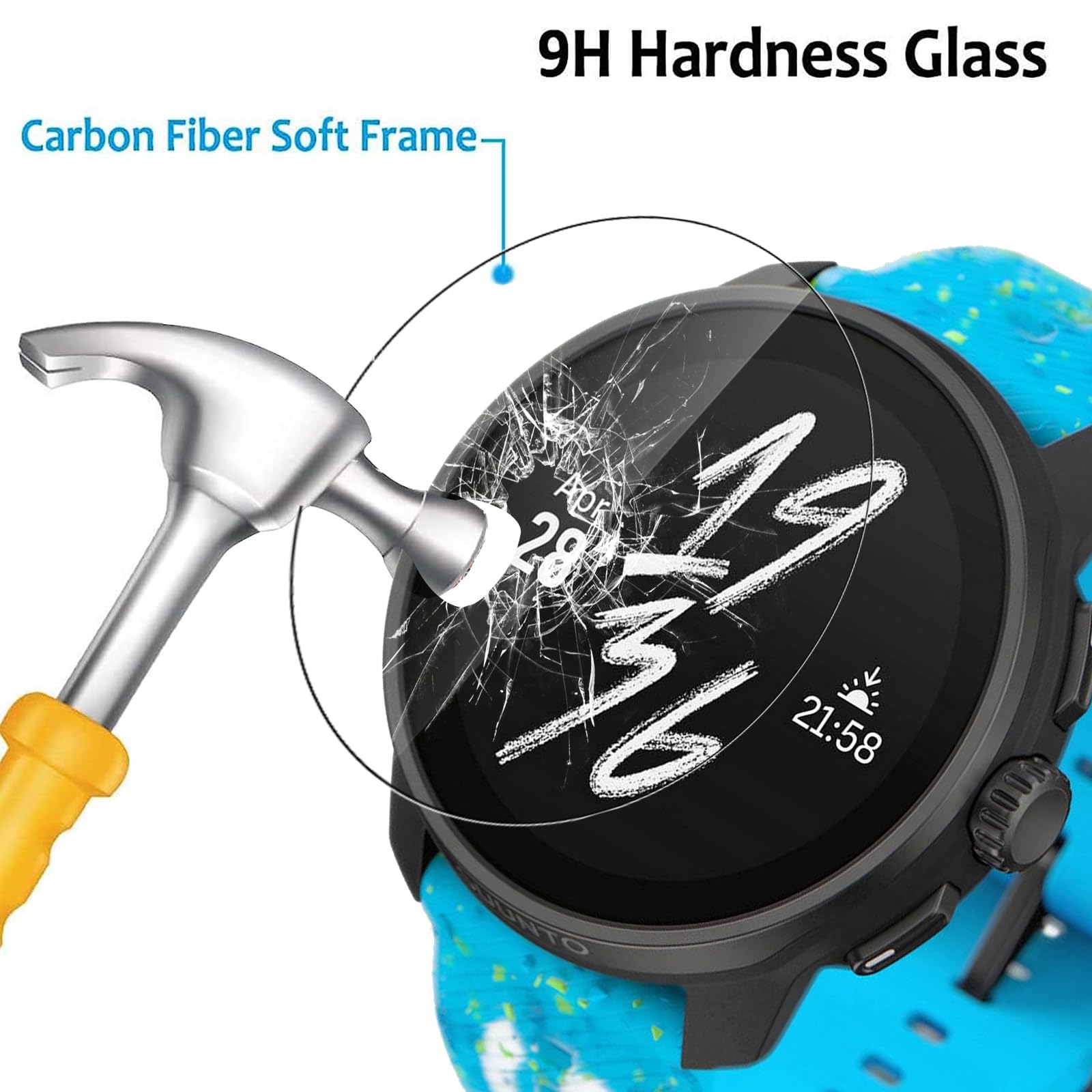 3 Pellicole Vetro Temperato Per Suunto Race S - 9H Anti Graffi, Anti Impronte - Foto 10