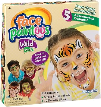 Face Paintoos - Wild Pack - Face Design for a Face Paint Alternative for Kids Ages 4+