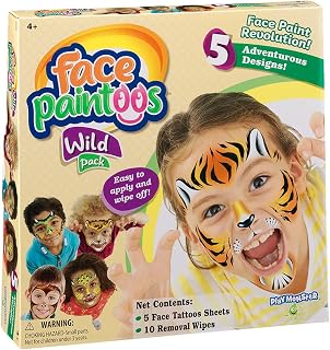 Face Paintoos - Wild Pack - Face Design for a Face Paint Alternative for Kids Ages 4+
