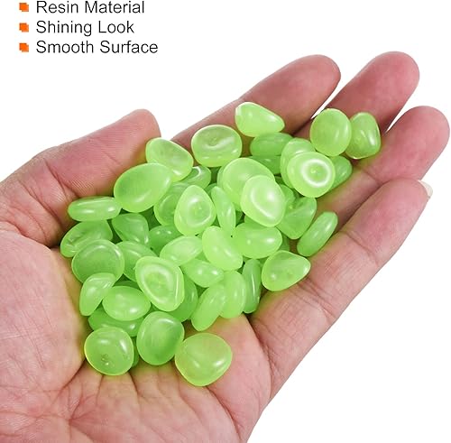 Vista 33 de MECCANIXITY 200 piedras brillantes de 0.512-0.669 in brillantes para decoración en la oscuridad, piedras luminosas, decoración de bricolaje naranja