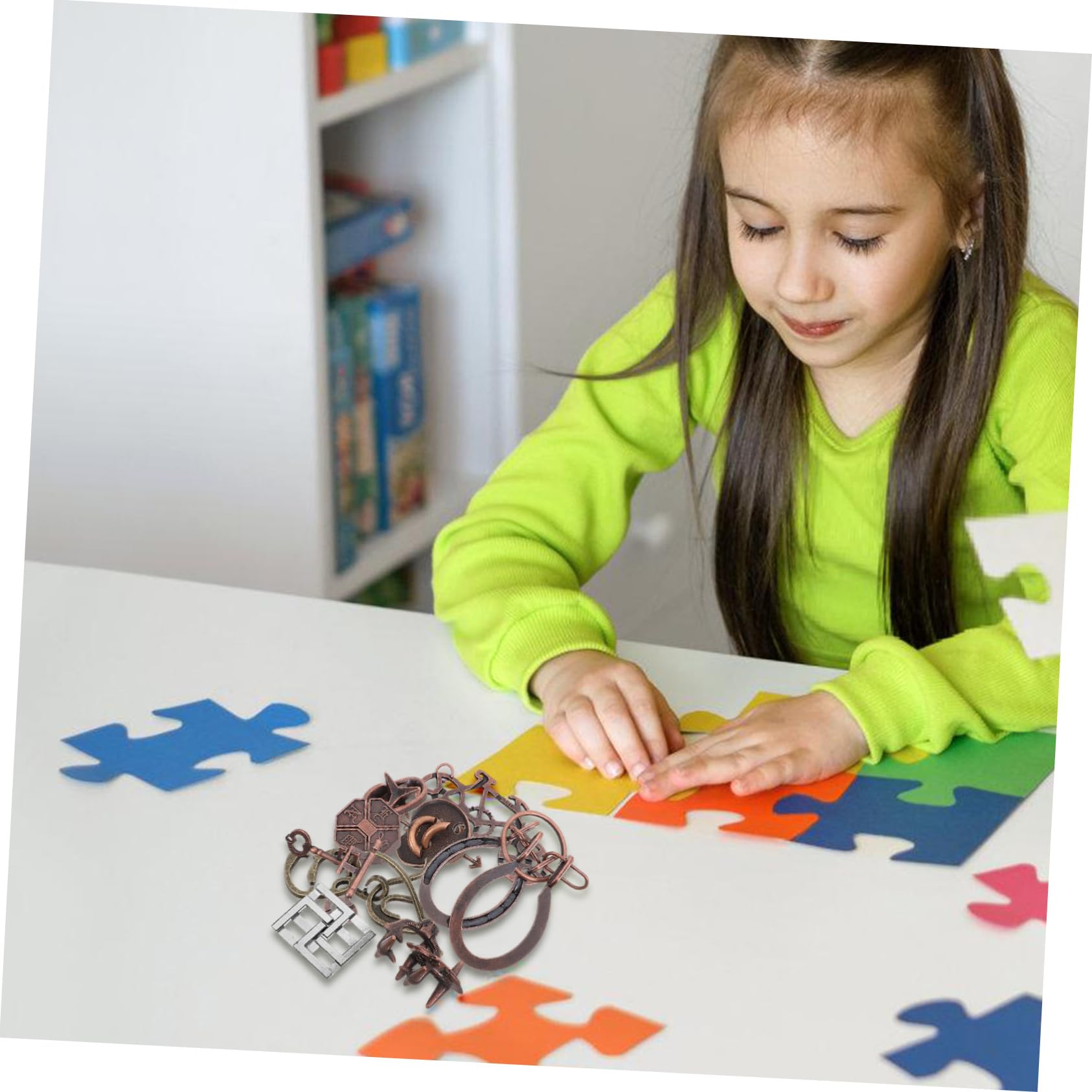 NOLITOY Puzzle Rompicapo per Adulti in Lega di Zinco 9pezzi Gioco di Logica e Mentali per Allenamento Cerebrale e Creatività