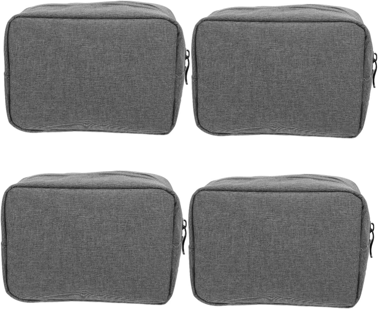 KALLORY 4pcs Portable Electronic Organizer Bag for Travel Accessories Earphone and Charger Storage Case Compact Design for Cables and Electronics