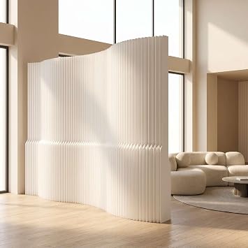 Folding Room Divider, Adjustable Privacy Screens, Portable Paper Partition Wall Dividers for Room Separation, Home Dorm Office Studio Exhibition Clothing Store & Enterprise