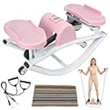 Depehelp Rock Stepper Machine with Resistance Bands, Side-to-Side Lateral Rocking Fitness Stepper for Knees and Joints, Adjustable Tension Fitness Equipment with LCD Monitor for Home Workout Office