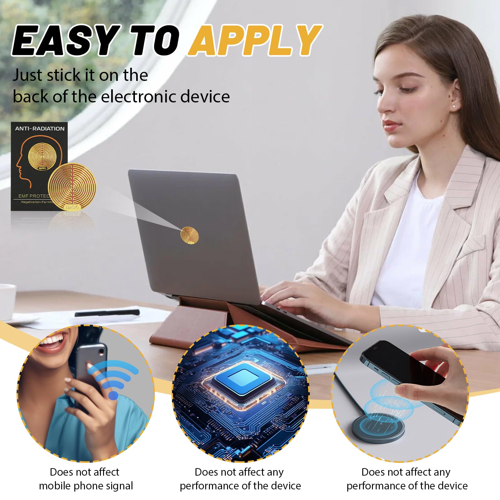 10 STKS EMF Bescherming Mobiele Telefoon Stickers, Uitholling Mobiele Telefoon Anti Straling Sticker, EMF Gezondheid Bescherming Straling Sticker