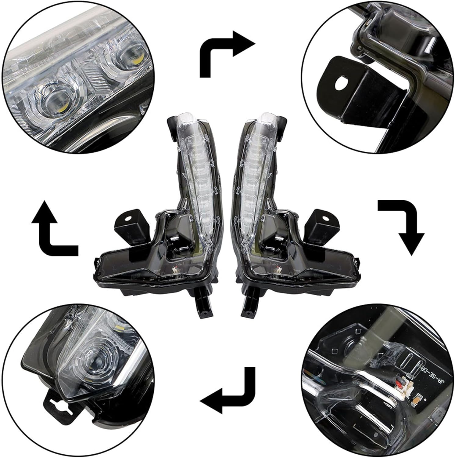 2Pcs Front Driving Fog Light Daytime Running Light Replacement for 2017-2019 Corolla SE 8144002030 8143002030