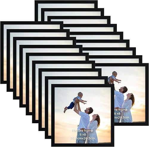 Miniatura 17 de Hoikwo 18 Paquetes Marcos de Fotos de Plástico Múltiples Marrón Rústico de 8x10 con Cubierta de Plástico para Fotos Familiares, Obras de Arte
