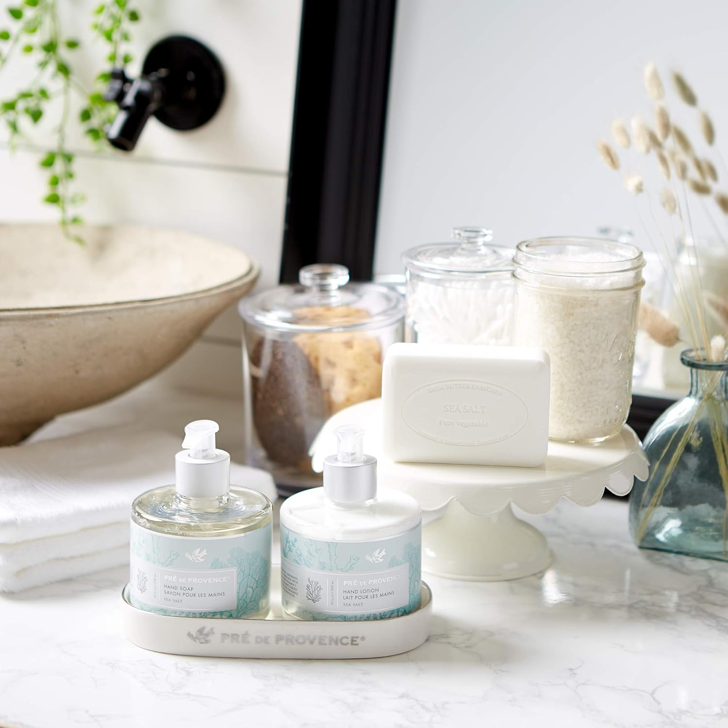 Pre de Provence Collection Liquid Hand Soap, Sooths & Softens while Cleansing, Enriched with Shea Butter, Vitamin E & Glycerin, Soft & Soothing, 11 fl oz, Sea Salt