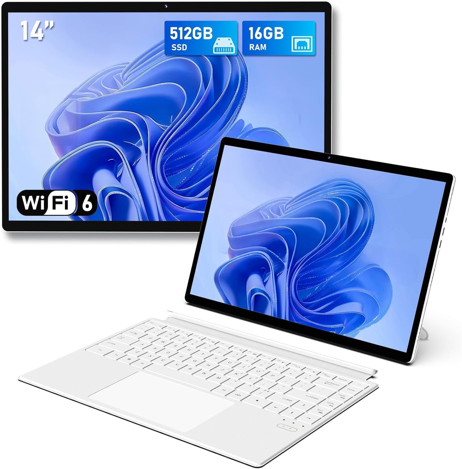 FUNYET 14-inch 2in1 Laptop,N100 Processor 16GB RAM 512GB SSD Win 11 PC Laptop,Bluetooth Backlit Keyboard