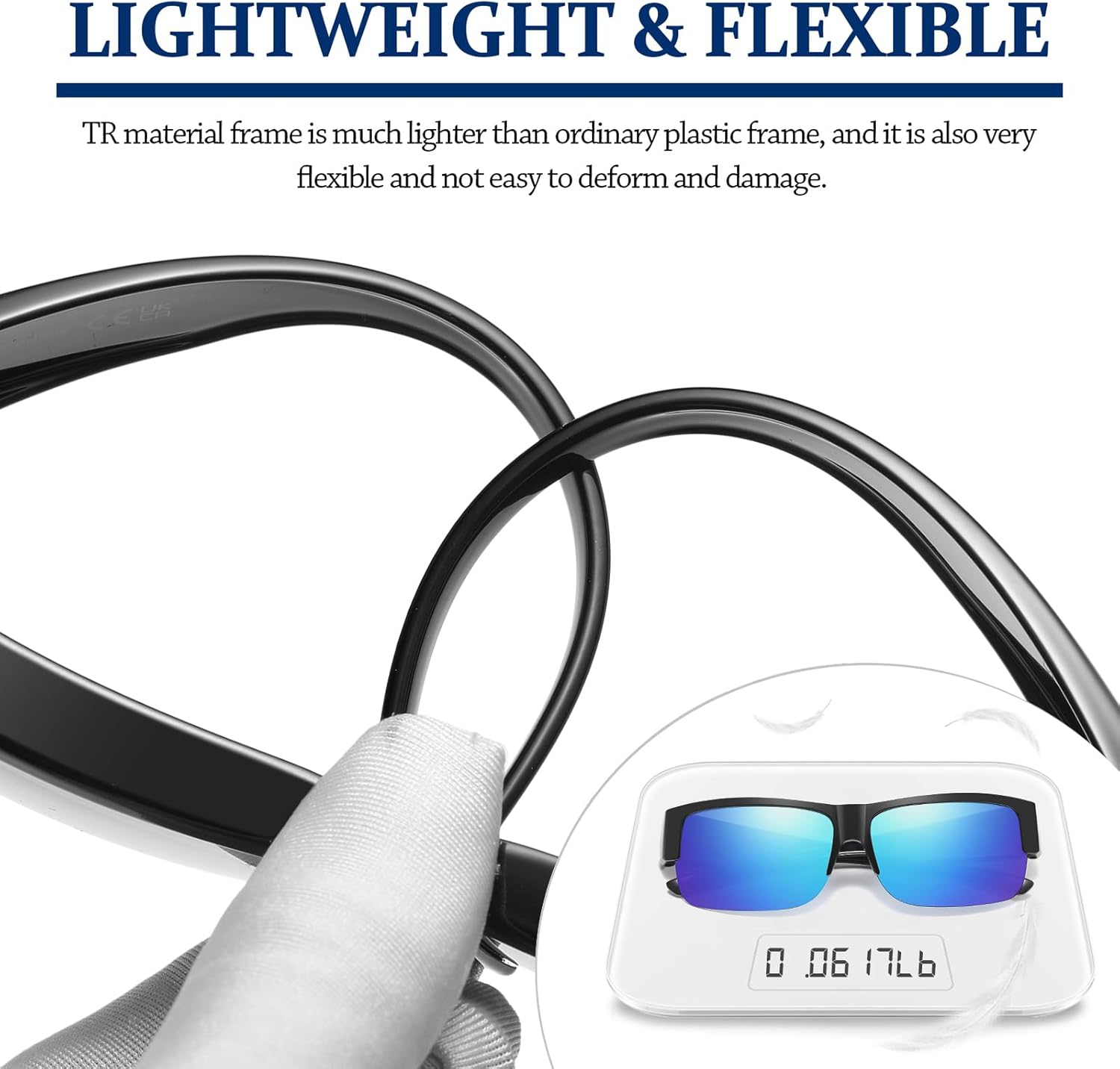 DUCO Polarized Fit Over Sunglasses for Men Women, Semi-Frame Wrap Around UV400 Protection TR90 Frame Driving Shades DC8992