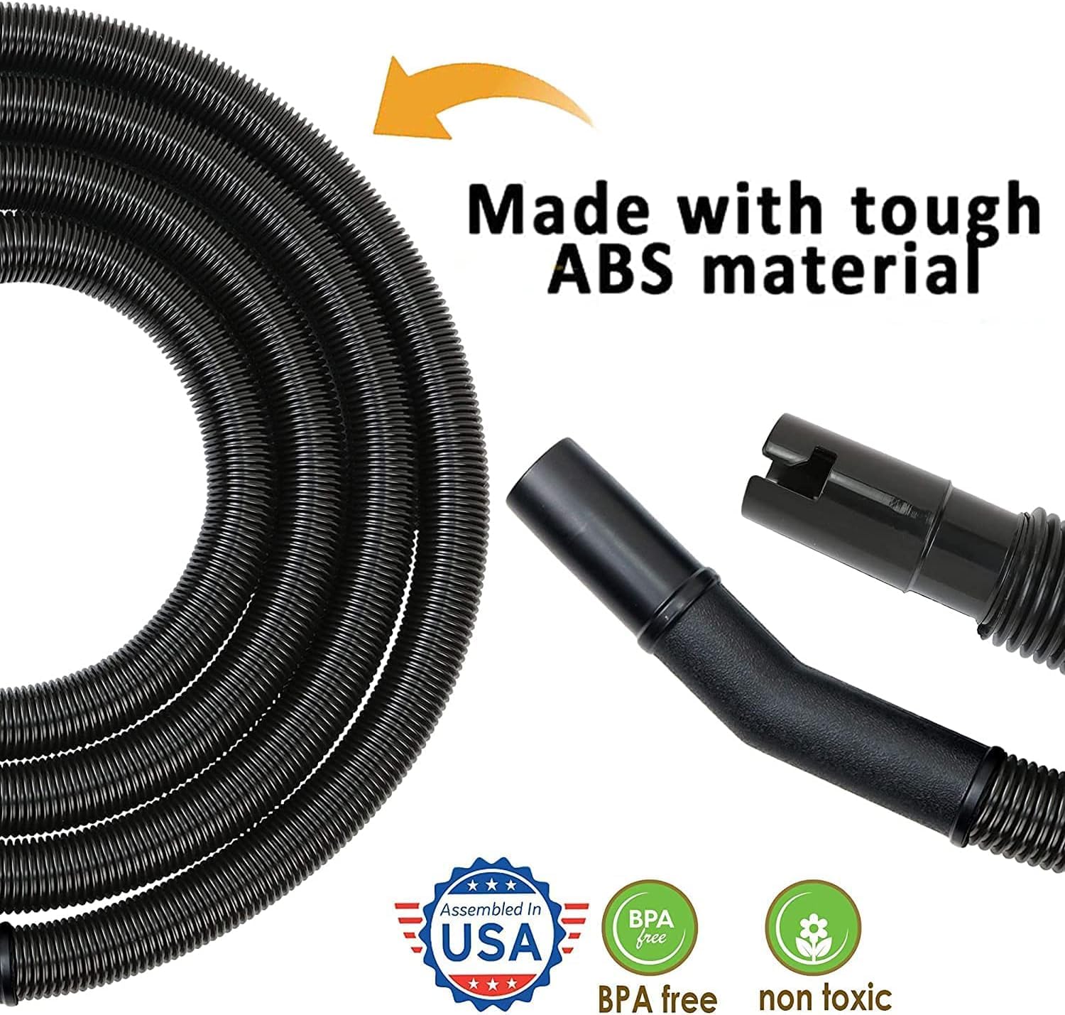 Replacement Hose for Oreck XL Handheld Vacuum Cleaner, Long 10 Foot Crush Proof Vacuum Hose, Hose for Oreck Vacuums Buster B, Replacement Parts and Accessories for Canister Vac (Shurlok Fit)