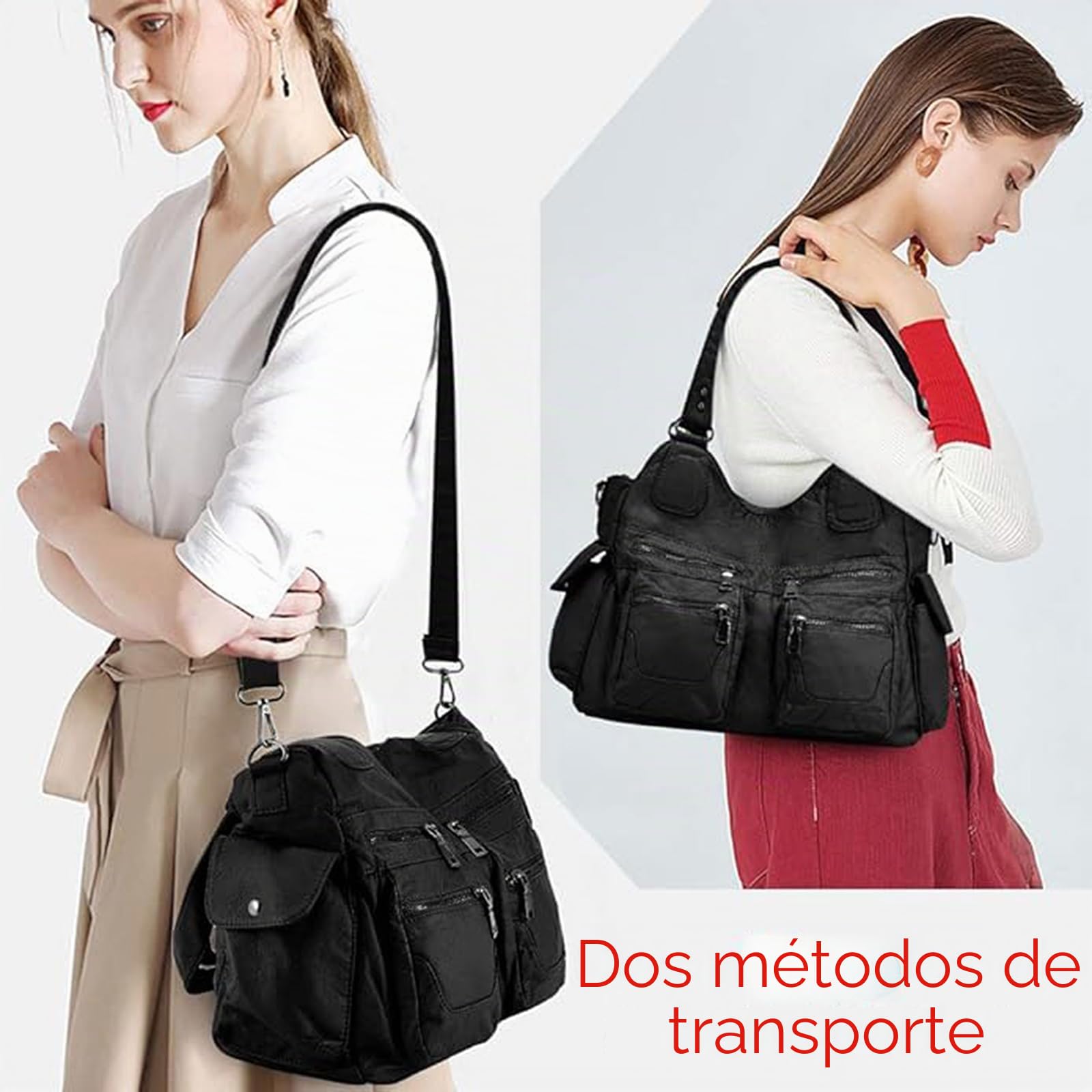 BAIGIO Bolso de hombro de cuero para mujer