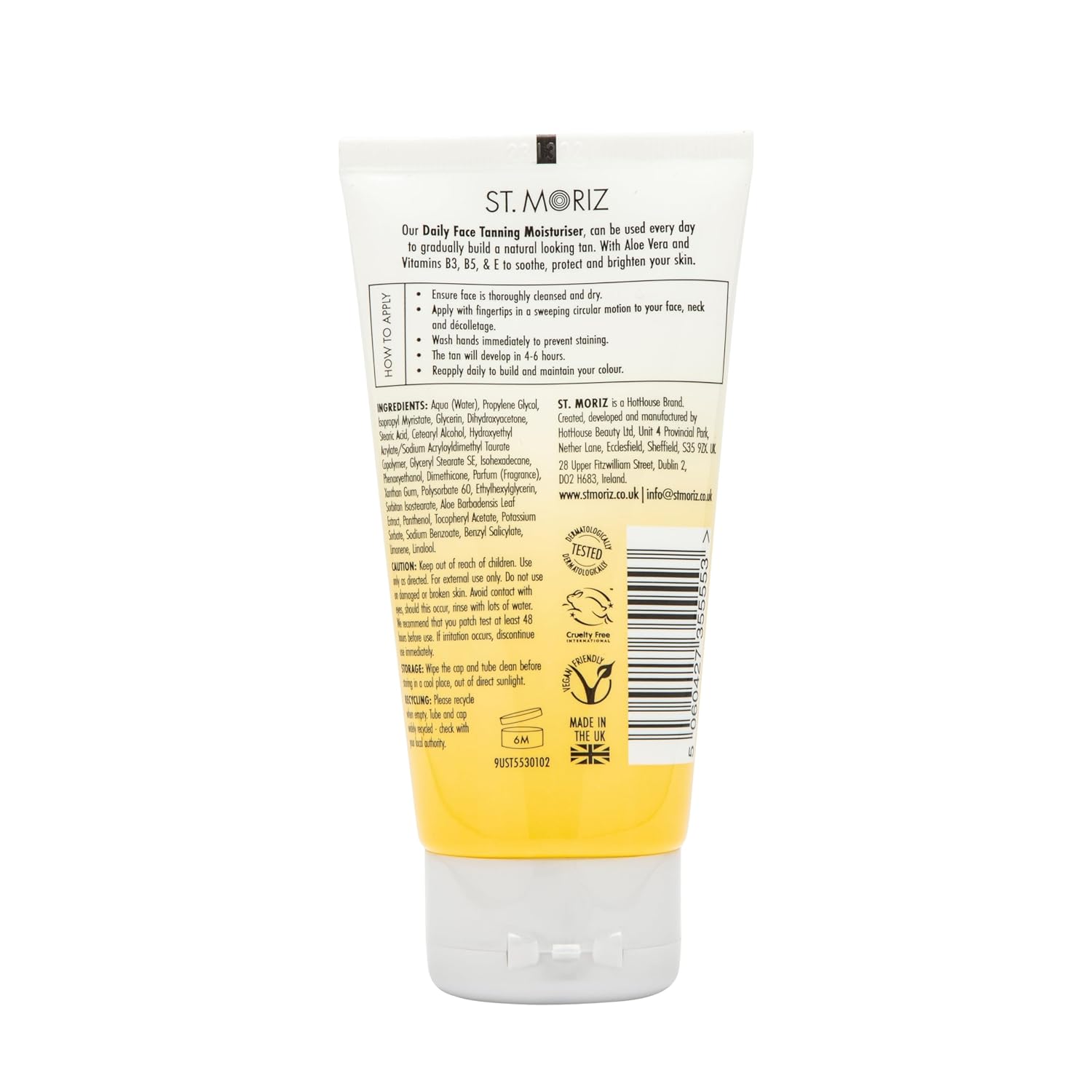St Moriz Professional Daily Face Tanning Moisturiser with Aloe Vera & Vitamin E, Gradual Vegan Fake Tan, Medium (75ml)