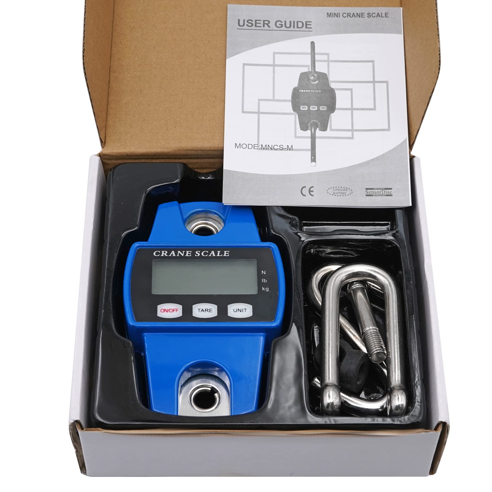 Bilancia Professionale 300kg Mini Scala Appendere Portatile con Gancio Gru Elettronica Resistente