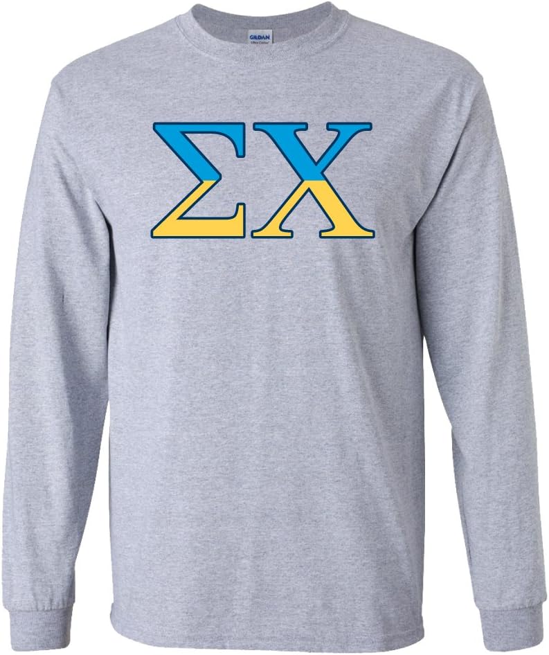 VictoryStore Apparel - Sigma Chi, Greek Letters Long Sleeve T-Shirt